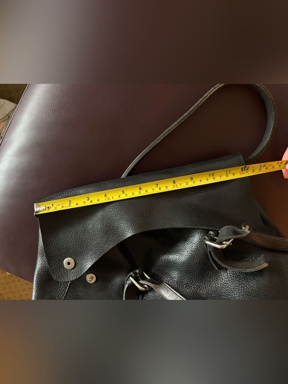 M051 real leather bag Classic Black Leather Shoulder Bag - Picture 10 of 15
